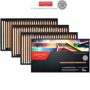 A box of Caran D'ache Luminance color pencils