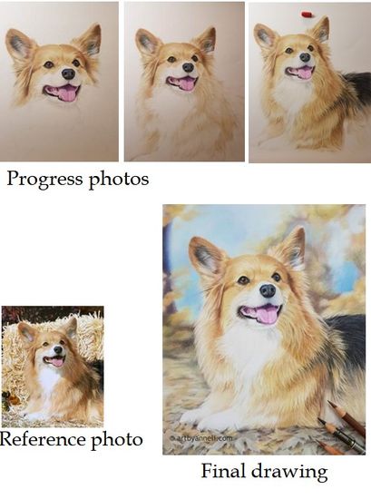 showing the progress of a drawing